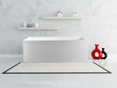 Thin edge No Overflow Sanitary grade Acrylic Recgtangle Free Standing Bathtub 1500x750x580mm